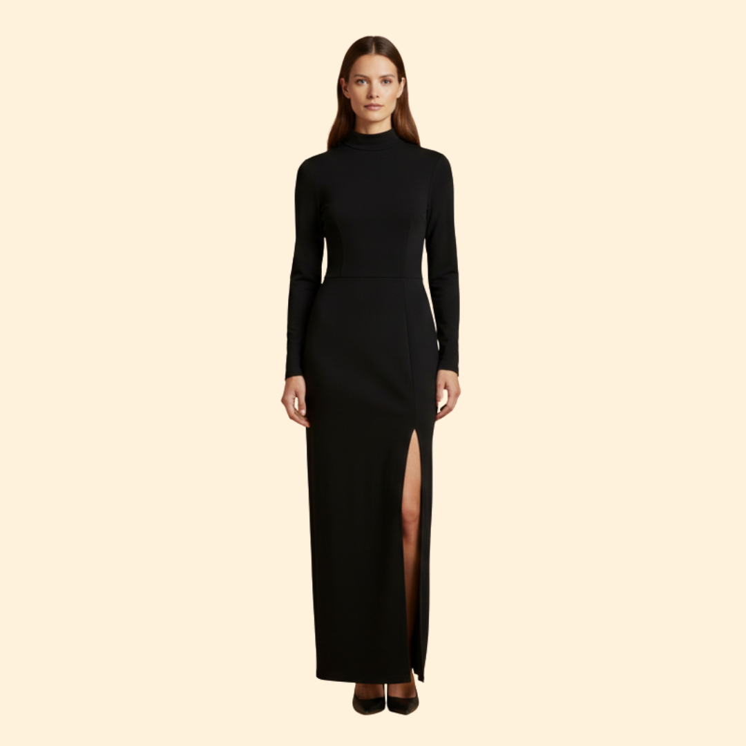 Women's Slim-Fit Dress with Slit Detail