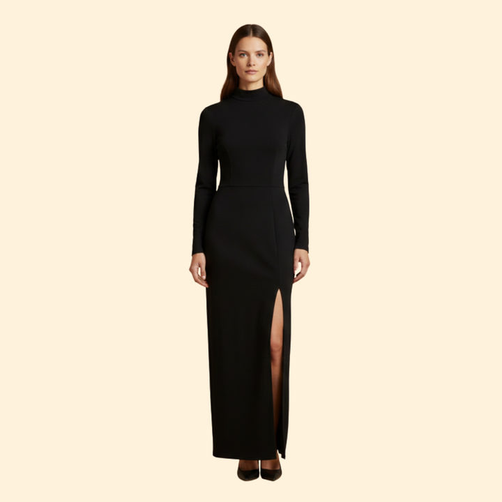 Women's Slim-Fit Dress with Slit Detail