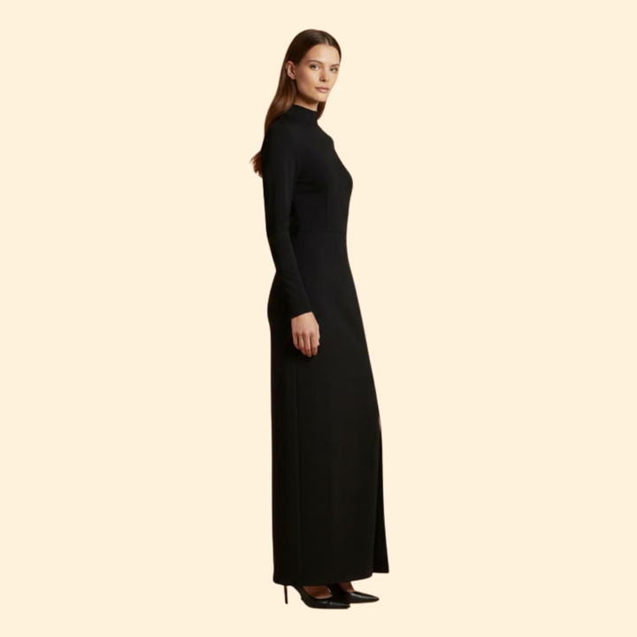 Women's Slim-Fit Dress with Slit Detail