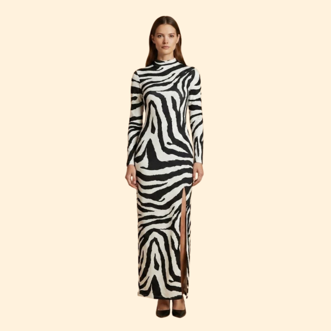 Women's Slim-Fit Dress with Slit Detail