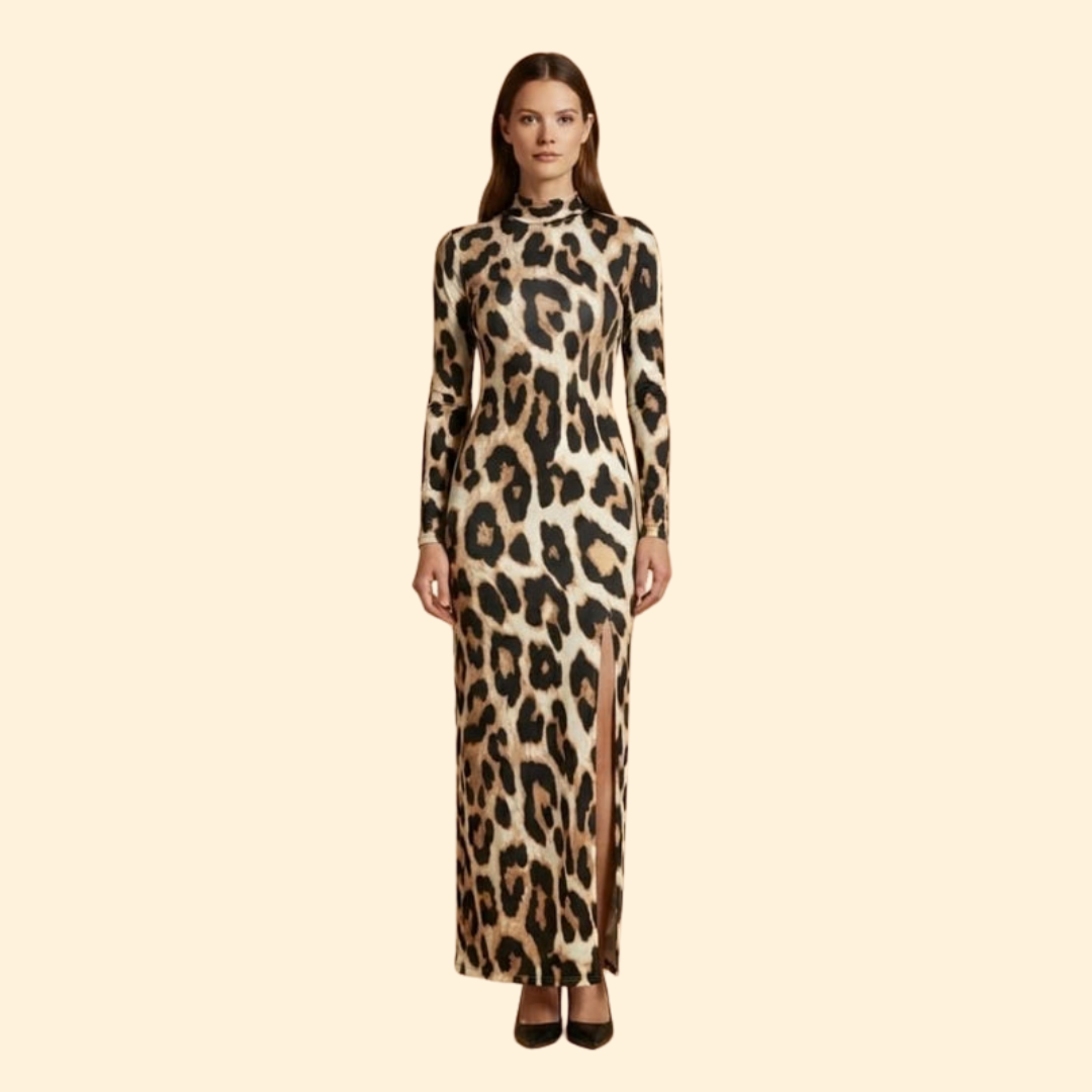 Women's Slim-Fit Dress with Slit Detail