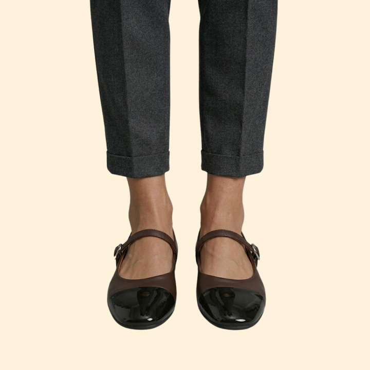 Women’s Slip-On Shoes with Glossy Toe Detail
