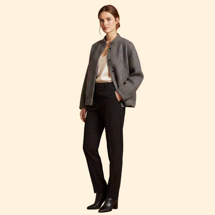 Women’s Oversized Bomber Jacket with Side Slip Pockets