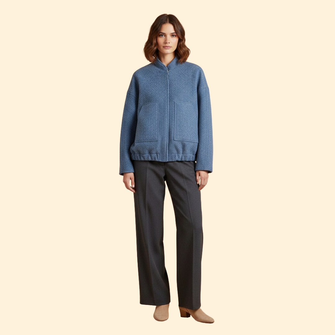 Women’s Oversized Bomber Jacket with Side Slip Pockets