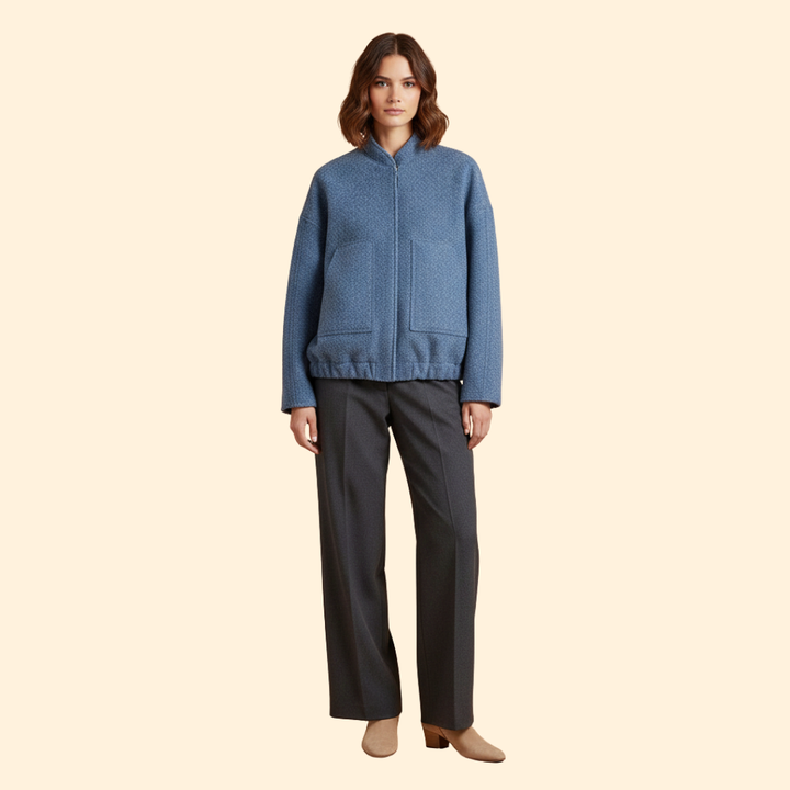 Women’s Oversized Bomber Jacket with Side Slip Pockets