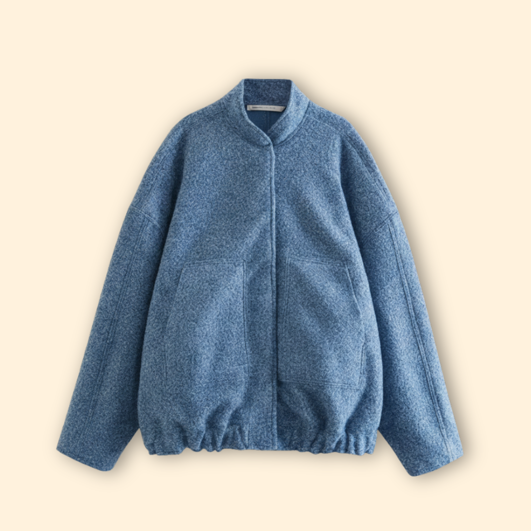 Women’s Oversized Bomber Jacket with Side Slip Pockets