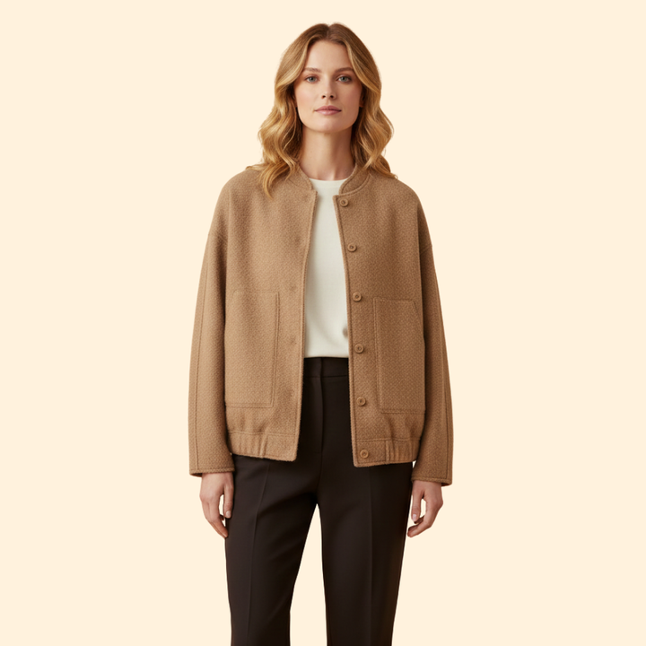 Women’s Oversized Bomber Jacket with Side Slip Pockets