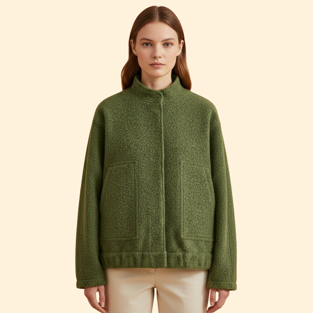 Women’s Oversized Bomber Jacket with Side Slip Pockets