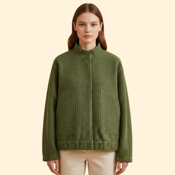 Women’s Oversized Bomber Jacket with Side Slip Pockets