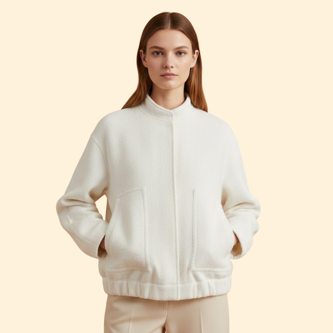 Women’s Oversized Bomber Jacket with Side Slip Pockets