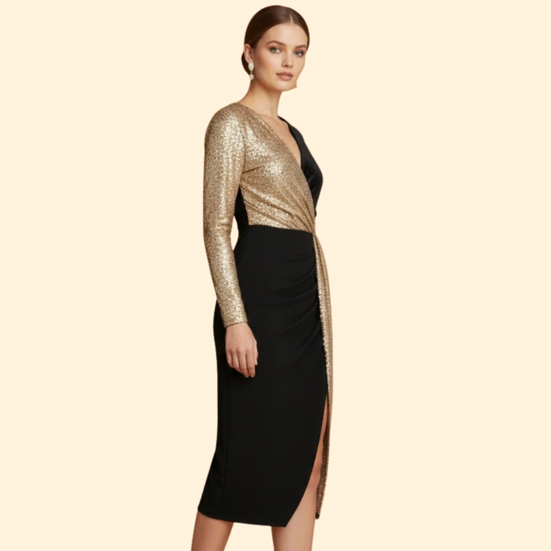 Women's Sparkling Gold Detail Dress