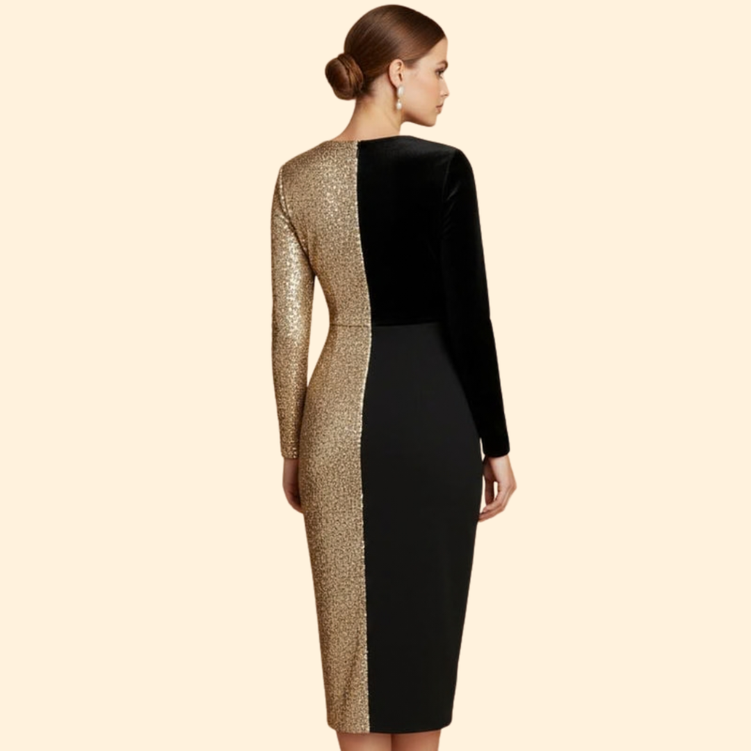 Women's Sparkling Gold Detail Dress