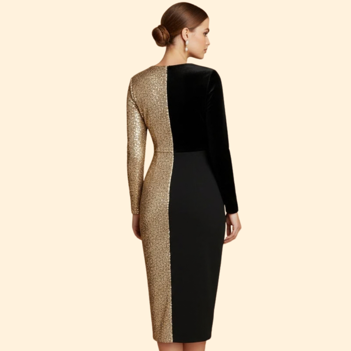 Women's Sparkling Gold Detail Dress