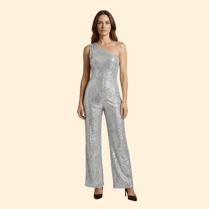 Women’s One-Shoulder Jumpsuit with Flared Legs
