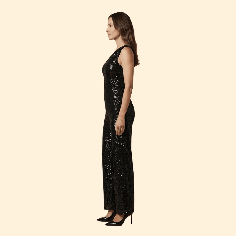 Women’s One-Shoulder Jumpsuit with Flared Legs