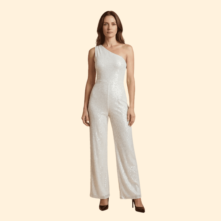 Women’s One-Shoulder Jumpsuit with Flared Legs