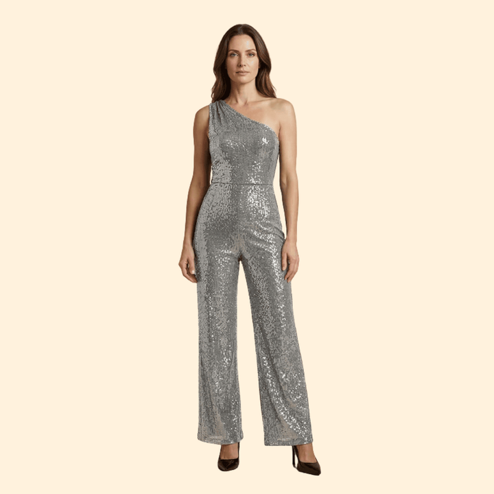 Women’s One-Shoulder Jumpsuit with Flared Legs