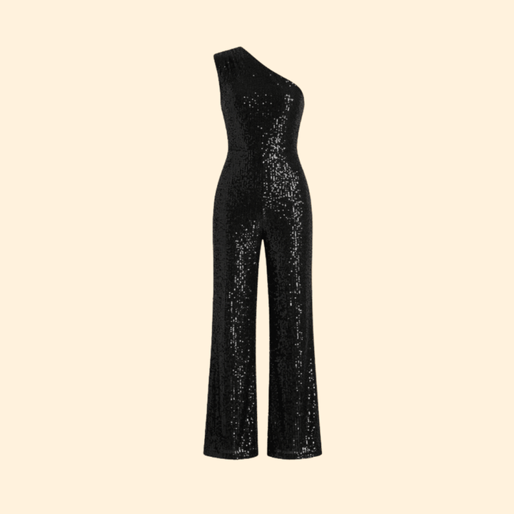 Women’s One-Shoulder Jumpsuit with Flared Legs