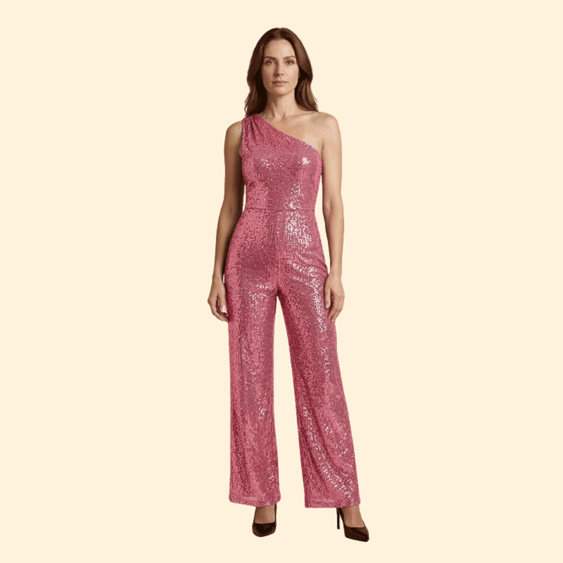 Women’s One-Shoulder Jumpsuit with Flared Legs