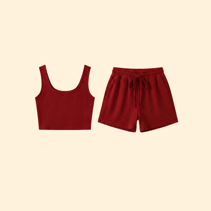 Women’s Sports Set with Crop Top and Shorts