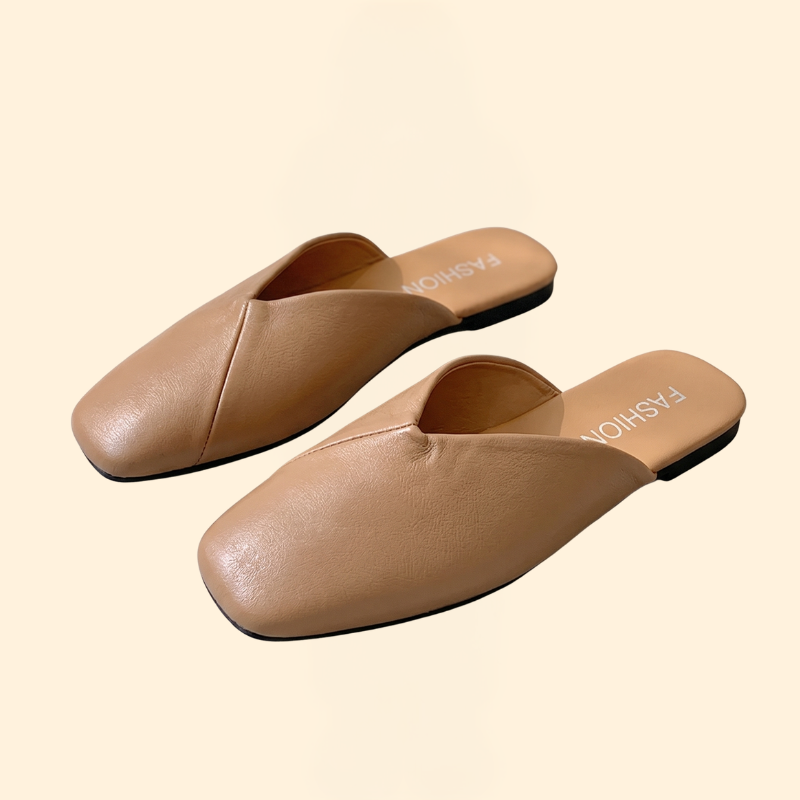 Women’s Square-Toe Mules with V-Cut