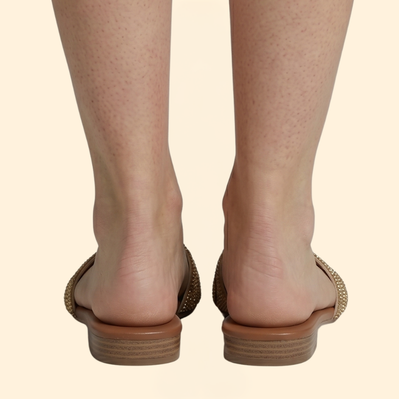 Women’s Square Toe Sandals with Rhinestones