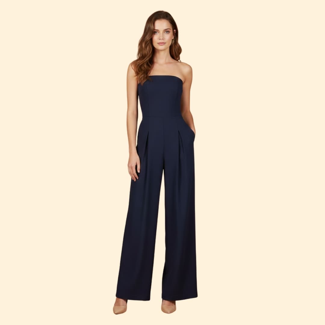 Women's Strapless Jumpsuit Wide-Leg Fit