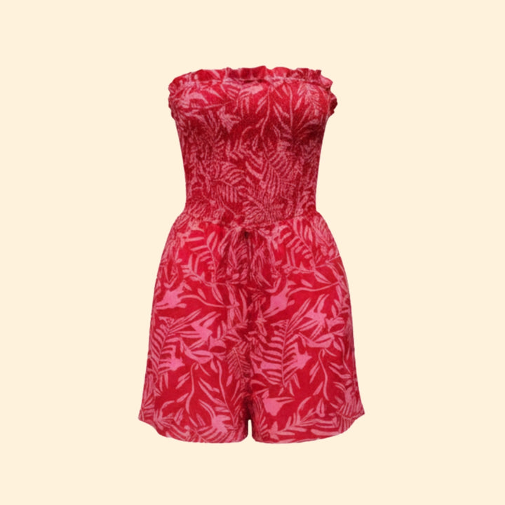 Women’s Strapless Romper Smocked Bodice