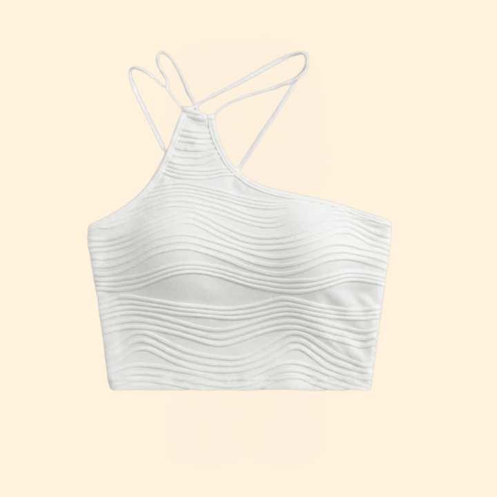 Women’s Crop Top with Textured Wavy Ribbing