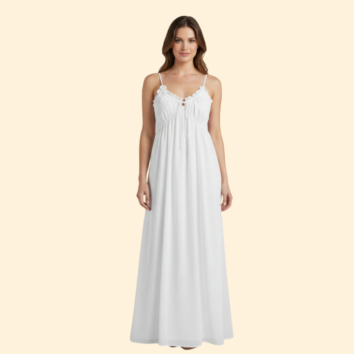 Women’s Striped Maxi Dress with Adjustable Straps