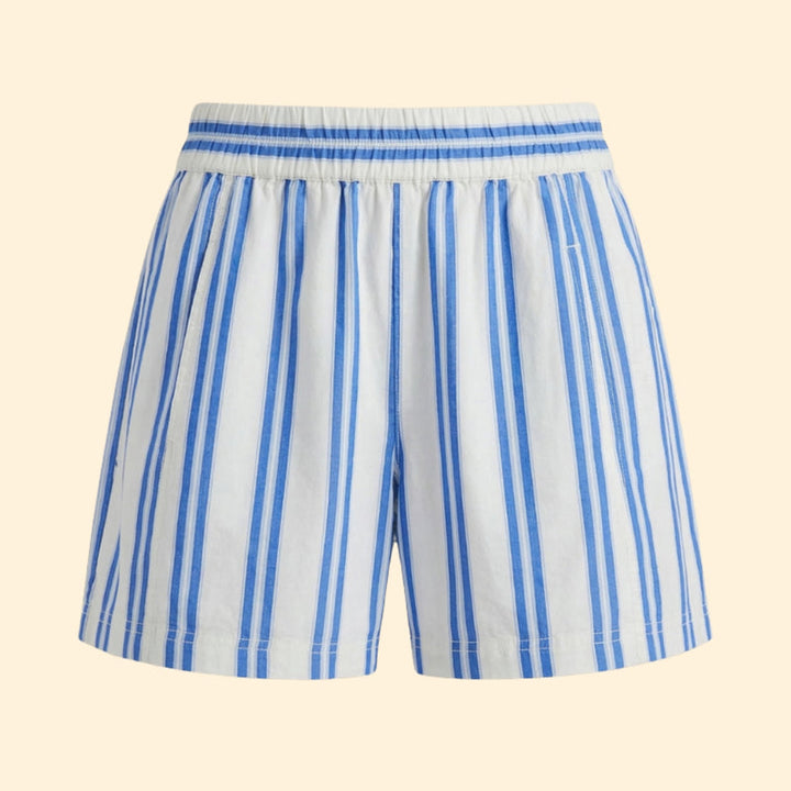 Women’s Striped Shorts with Elastic Waistband