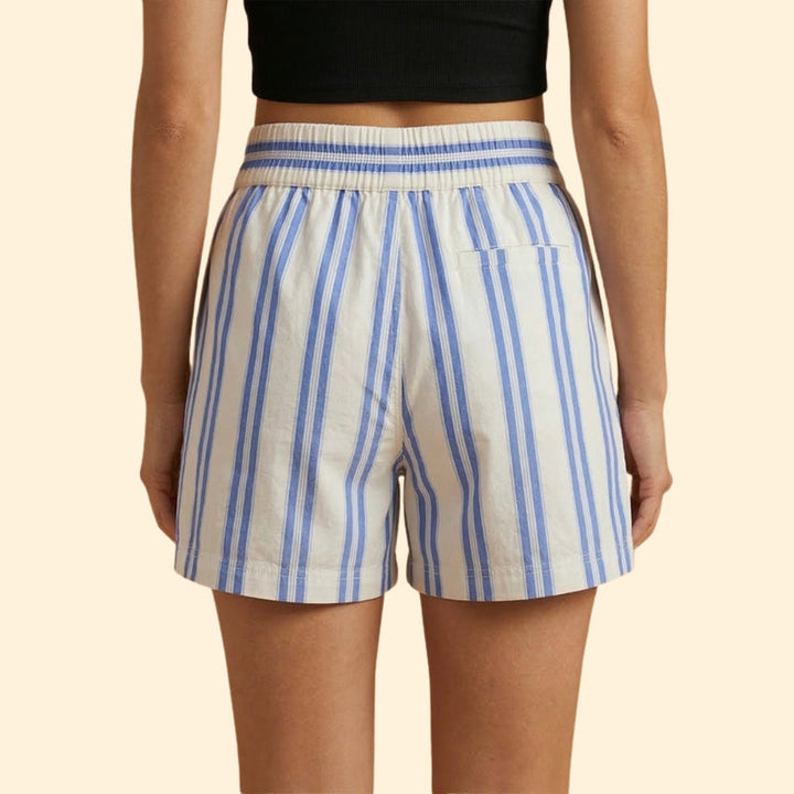 Women’s Striped Shorts with Elastic Waistband