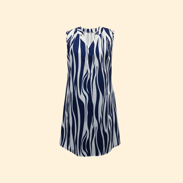 Women’s Striped Sleeveless Dress V-Neck