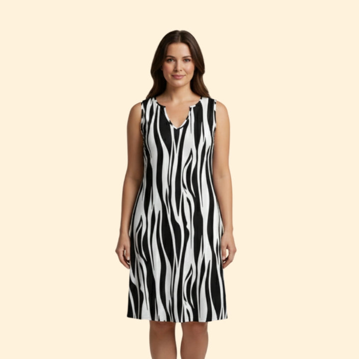 Women’s Striped Sleeveless Dress V-Neck