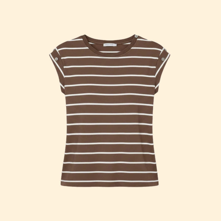 Women’s Striped T-Shirt with Rolled Sleeves