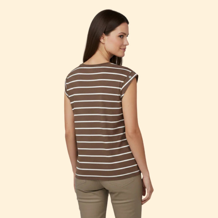 Women’s Striped T-Shirt with Rolled Sleeves