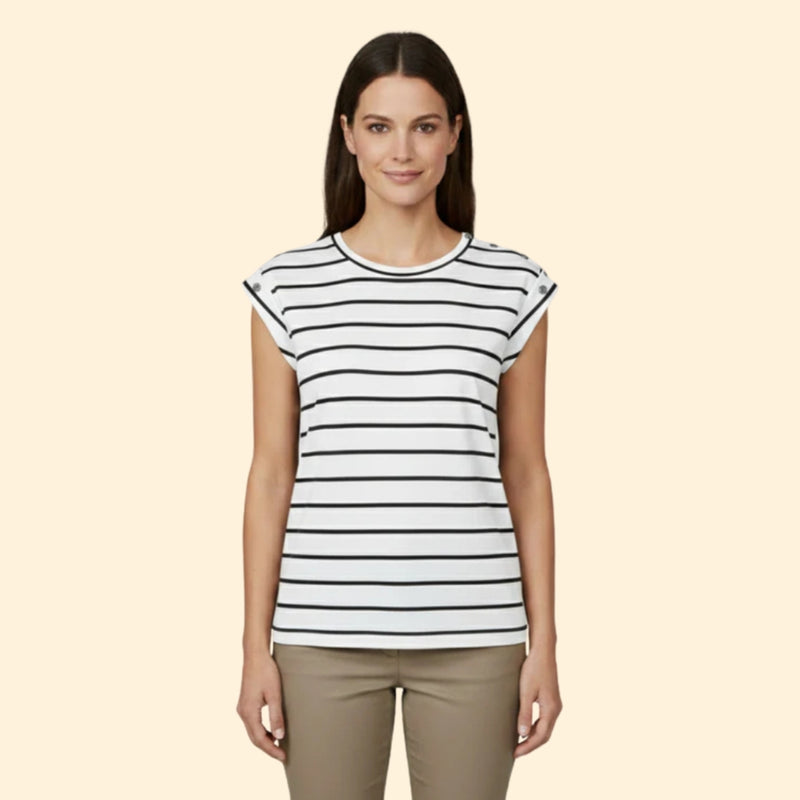 Women’s Striped T-Shirt with Rolled Sleeves