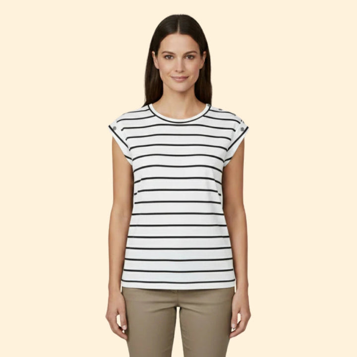 Women’s Striped T-Shirt with Rolled Sleeves