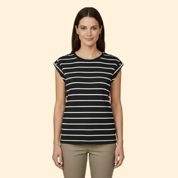 Women’s Striped T-Shirt with Rolled Sleeves