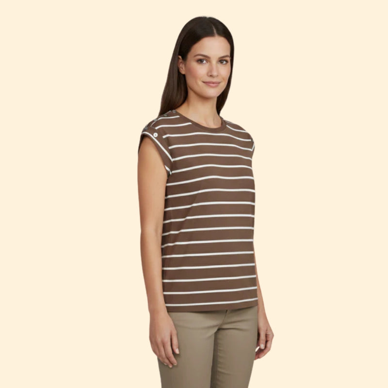 Women’s Striped T-Shirt with Rolled Sleeves