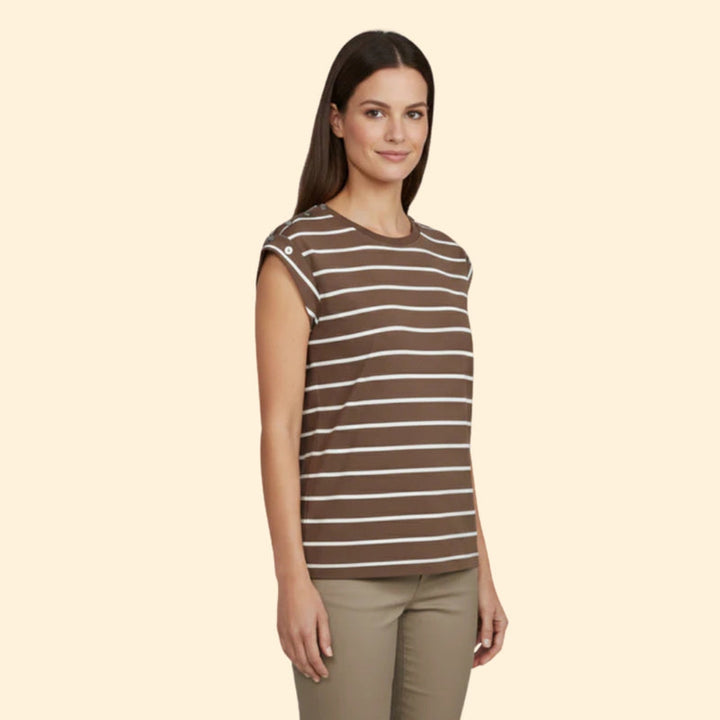 Women’s Striped T-Shirt with Rolled Sleeves