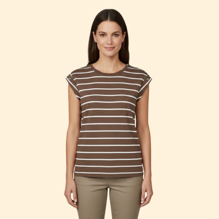 Women’s Striped T-Shirt with Rolled Sleeves