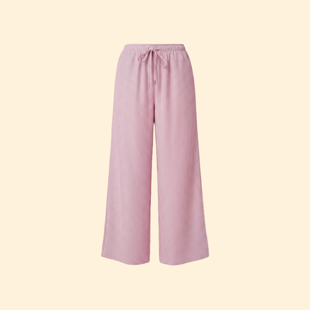 Women's Striped Trousers with Side Pockets