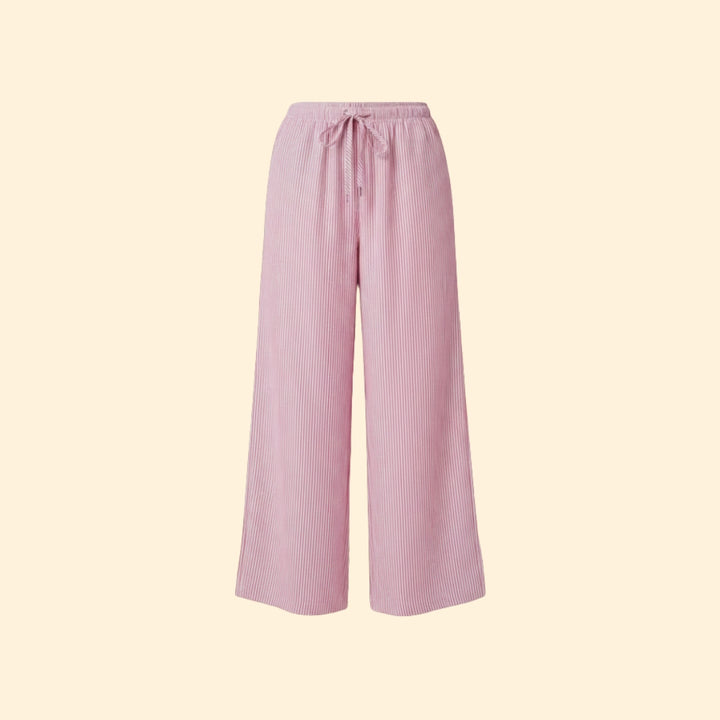 Women's Striped Trousers with Side Pockets
