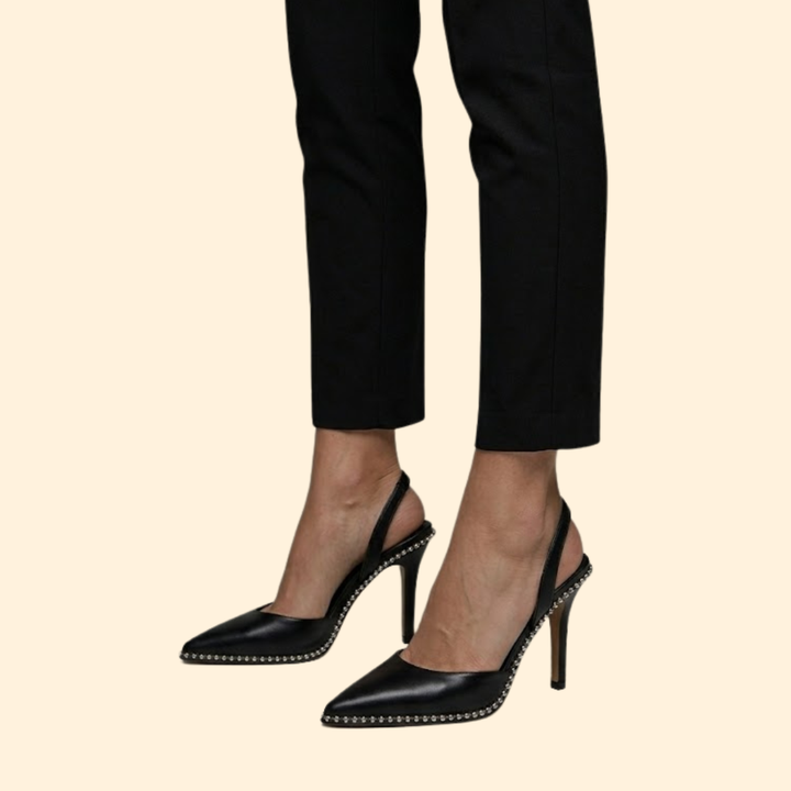 Women’s Studded Slingback Heels with Crystals