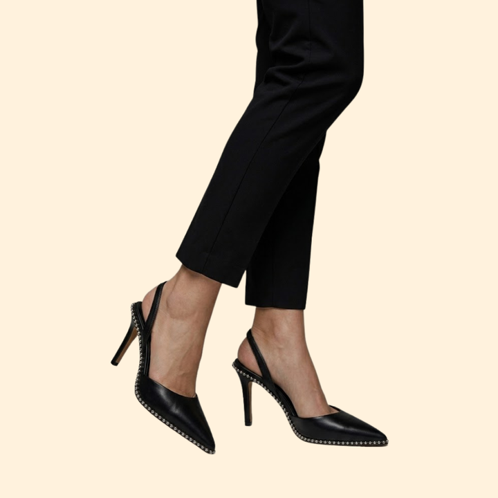 Women’s Studded Slingback Heels with Crystals