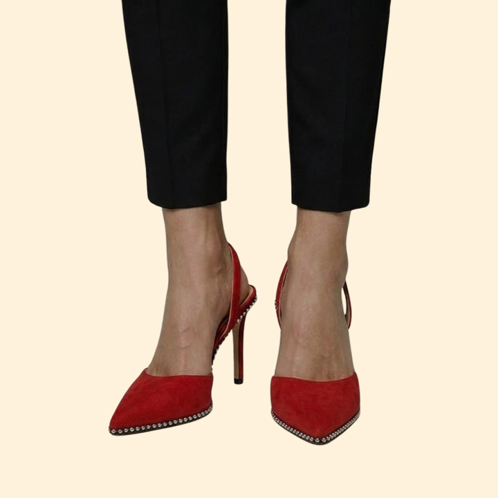 Women’s Studded Slingback Heels with Crystals