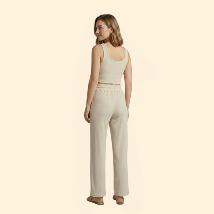 Women’s Ribbed Set with Wide-Leg Pants