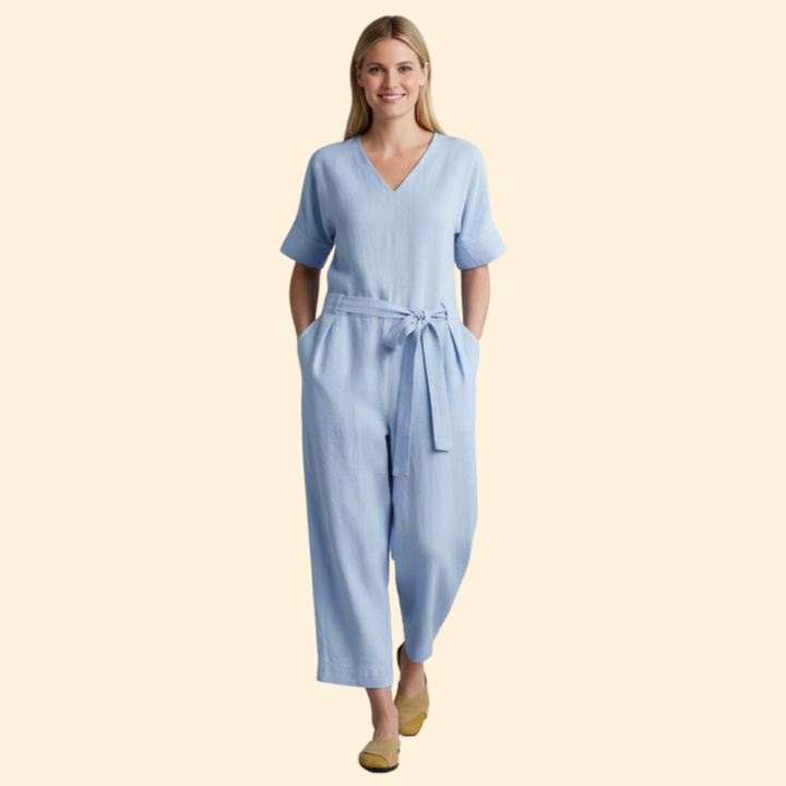 Women’s Stylish Jumpsuit with Belted Waist