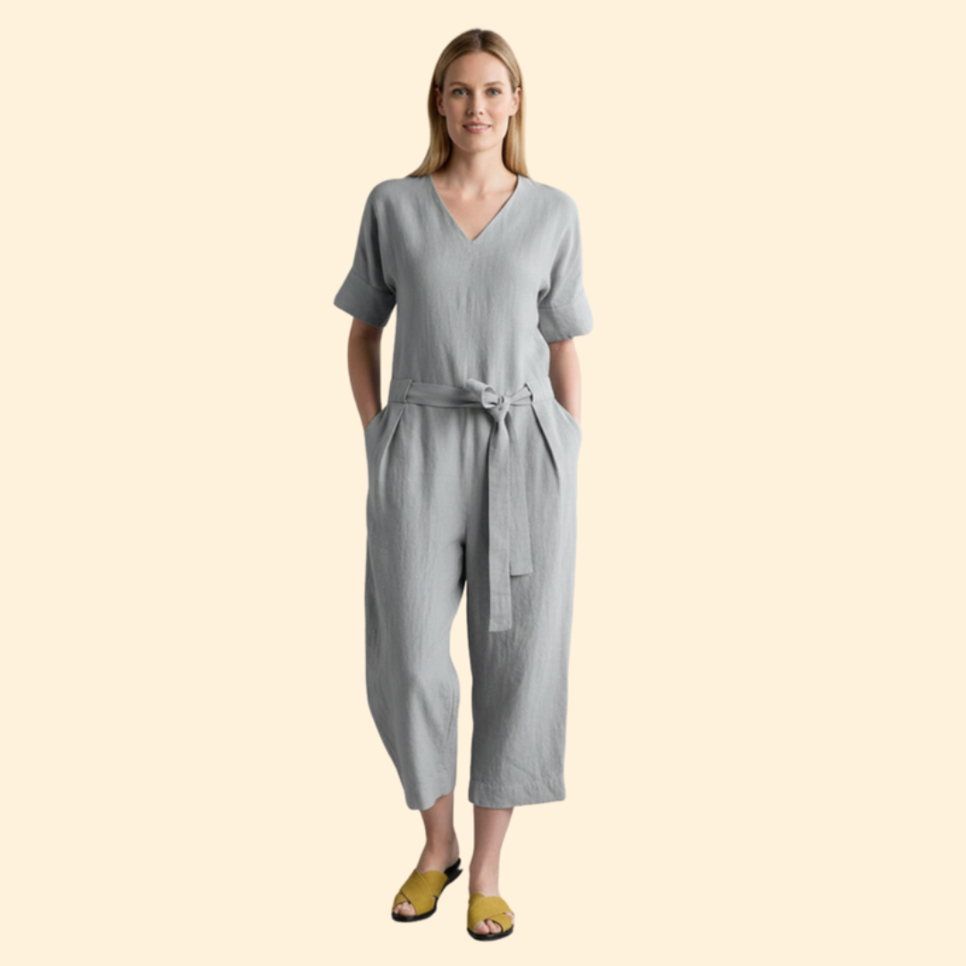 Women’s Stylish Jumpsuit with Belted Waist